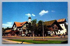 Postcard Vtg Michigan Frankenmuth Bavarian Inn Glockenspiel Tower Clock