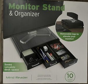 Mind Reader Monitor PC IMAC Laptop Stand Desk Organizer Black