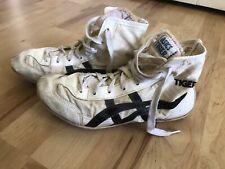 80s/90s Asic Tigers Black/White Mens Size 9 Wrestling Shoes