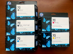 SET OF 5 Genuine HP 72 DesignJet Ink Cartridges 130ml Sealed (EXP 05/22-03/24)