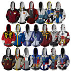 Anime Mobile Suit Gundam Hoodie Men Cosplay Hooded Sweatshirt 3D Cardigan Jacket