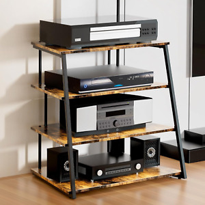 Stereo Cabinet,Audio Rack,4-Tier Audio Rack,Stereo Stand,Wooden Stereo Cabinet,A