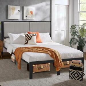 Queen Bed Frame, Platform Bed Frame with Headboard, Bed Frame Queen Size with RG