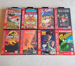 New Listing8 GAME SEGA GENESIS LOT ALL COMPLETE IN BOX GARFIELD ALADDIN TOY STORY FROGGER