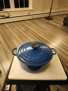 Le Creuset No E Enamel Cast Iron Cookware Dutch Oven Round Blue Made In France