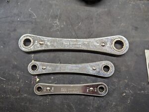 Vintage Sears Craftsman Boxed End Ratcheting Wrenches 3pc Metric
