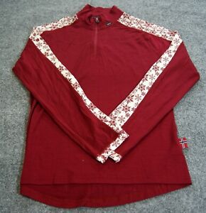 Dale Of Norway Geilo Feminine Ruby Women's XL Burgundy 100% Wool Quarter Zip