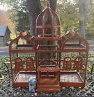 Vintage Bird Cage French Victorian Wood + Wire Dome Antique Architectural Large