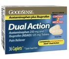 GoodSense Acetaminophen Plus Ibuprofen Dual Action Pain Reliever Caplets, 36 Ct