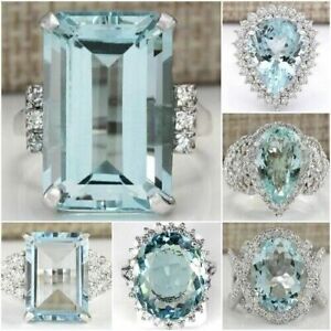 Fashion 925 Silver Cubic Zirconia Rings Women Jewelry Wedding Ring Size 6-10