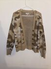Lucky Brand Womens Brown Cow Print Cardigan With Buttons Size Medium