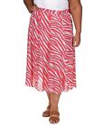 Michael Kors Women's Plus Sz Dress 22W Zebra-Print Midi Skirt Pink