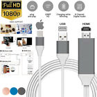 HDMI Mirroring Cable Phone to AV TV HDTV Adapter For iPhone 13 12 11 XS XR 8 7 6