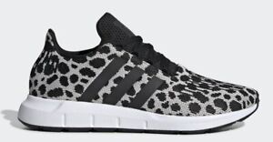 NWT  Women's adidas Originals Swift Run Black White Leopard Shoes BD7962 NEW