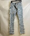 POLITICS JEANS Thrashed Distressed Stacked Flare Jeans Men's Size 30
