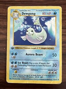 1st Edition Dewgong 25/102 Base Set Uncommon Shadowless Vintage Pokemon Card