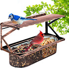 Metal Window Bird Feeder, Detachable Bird Feeders for outside with Strong Adhesi