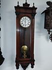 ANTIQUE GERMAN 1 WEIGHT TIME ONLY 8 DAY  WALL CLOCK