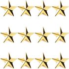 12pcs 3D Gold Star Brooch Lapel Pins Badges for Memorial Day and Theme Party