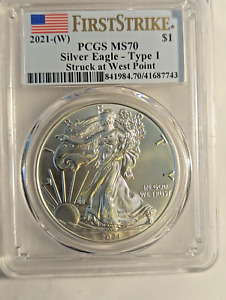 New Listing2021 Silver Eagle Coin PCGS MS70 Type 1