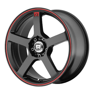 15x6.5 Motegi MR116 Black W/Red Stripe Wheels 4x100/4x4.25 (40mm) Set of 4