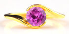 Real 14KT Gold & Natural African Pink Tourmaline 1.50Ct Round Shape Women's Ring