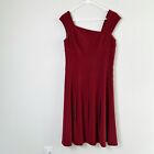 Adrianna Papell Dress Size 8 Dark Red Sleeveless A Line Cocktail Knee Length