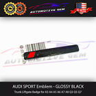 Audi Sport Emblem GLOSS BLACK 3D Badge Trunk Fender OEM A3 A4 A5 A6 A7 Q3 Q5 TT (For: More than one vehicle)