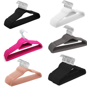 Velvet Clothing Hangers 10/20/30 Pack Black Non-Slip Space Saving  free shipping