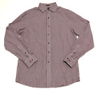 Tommy Hilfiger Slim Fit Size 15.5 34-35 Plaid Button Up Shirt Purple White