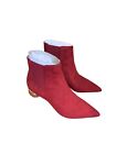 Katy Perry Collection Red Boots Faux Suede Size 7 New CP