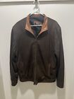 Remy Leather Jacket Men’s 46 Lamb Skin Bomber Brown Lined