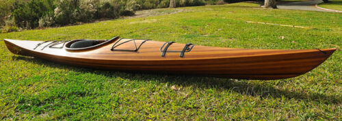 Cedar Wood Strip Built Kayak Wooden Boat 17' Woodenboat USA New