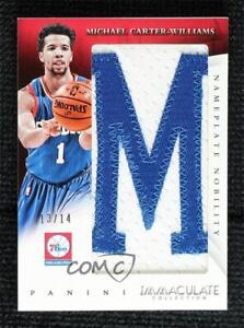 New Listing2014 Panini Immaculate Nameplate Nobility Patch 13/14 Michael Carter-Williams