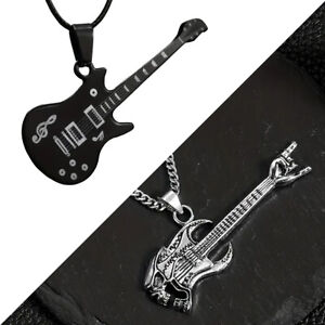 Guitar Rock & Roll Jewelry Instrument Music Pendant Necklace