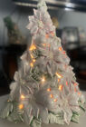 LARGE! 18” RARE Vintage Ceramic Poinsettia Christmas Tree!