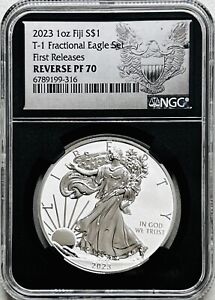 2023 1 OZ FIJI $1 T-1 FRACTIONAL SILVER EAGLE NGC REVERSE PF70 FIRST RELEASES
