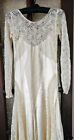 Antique 1920s Wedding Dress Ivory Lace Satin In Need Of TLC / For Study  XS/S