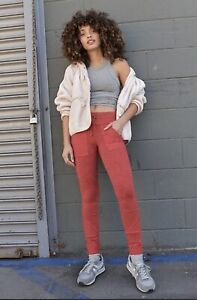 NEW XS $128 Free People FP Movement Kyoto Leggings Pants High Rise Patchwork Red