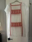 Tory Burch Large White Linen Embroidered Mexican-style Dress