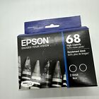 Epson 68 Ink, 2-Pack, Black, Genuine & Sealed Box Expired 07/2022 Fast Shipping