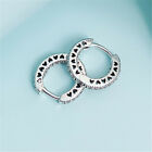 New 100% Authentic Sterling Silver Hearts of Hoop Earrings,Clear CZ
