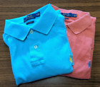 Lot of 2 Polo Ralph Lauren Men's M Polo Shirts Pique Cotton S/S Classic Fit