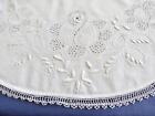 New ListingAntique Cotton Oval Tablecloth Topper FAB Arts & Crafts Hand Embroidery 24x28