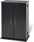 DVD CD Blu-Ray Storage Media Tower Unit Rack Home Movie Cabinet Locking Doors