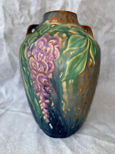 New ListingOriginal Roseville Pottery Wisteria Vase 630-6 Original Sticker 1933 Ex Cond