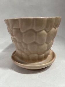 Vintage 1930s Brush Mccoy Pottery Pink Pebble Flower Pot 5 1/2” Large EUC 3306