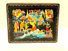 🔥LOOK🔥 #1529 RARE GENUINE PALEKH 1981 RUSSIAN HAND-PAINTED LACQUER BOX VOLKOV