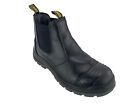 H Men's Black Pull On Steel Toe Comfort Work Boots Size 12
