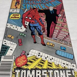 Spectacular Spiderman #142 NEWSSTAND (1988) Buscema Tombstone Cover Mid Grade